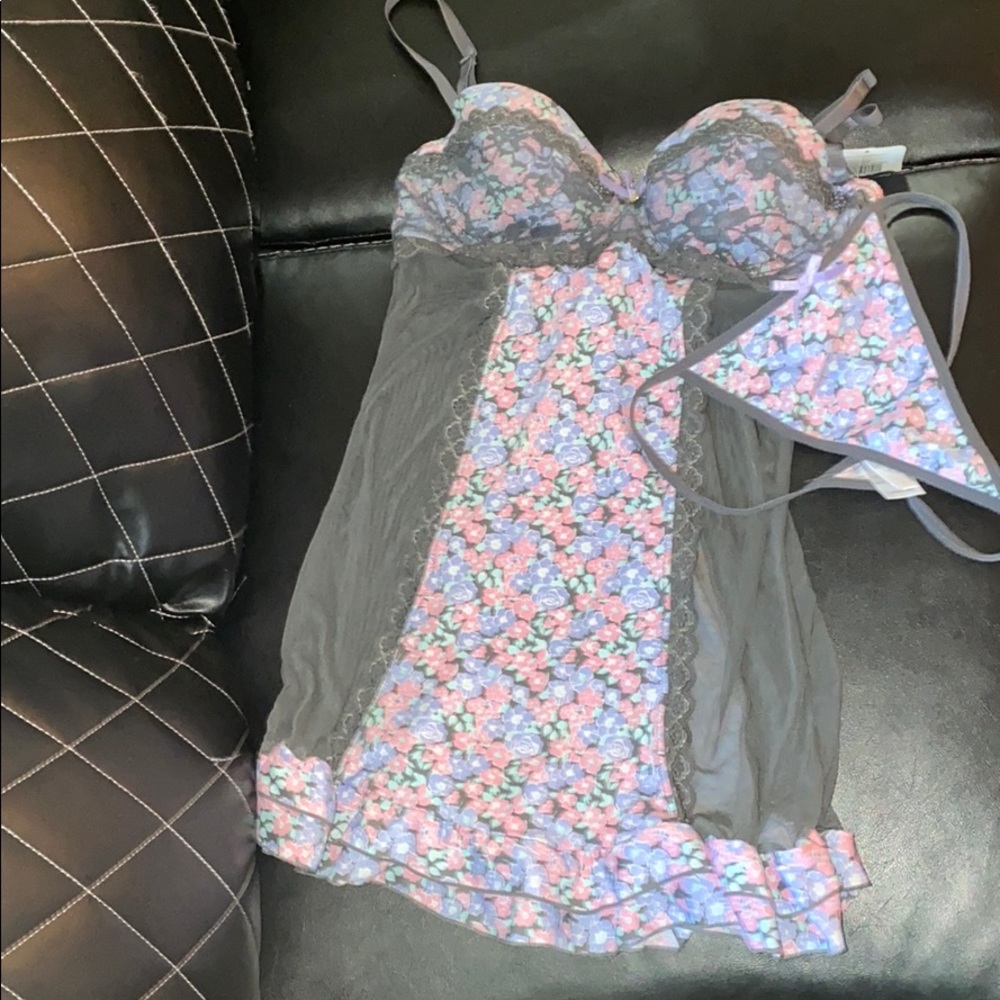 Baby doll lingerie and thong